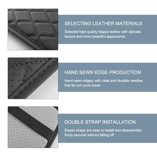 Ferianl Car Center Console Cover, Leather Auto Armrest Cover with 2 Storage Bags, Universal Cars Armrest Cushion, Vehicle Interior Accessories Protector for Sedan, SUV, Truck (Black)