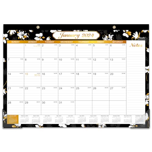 2024 Desk Calendar - 2024 Calendar, 12 Monthly Desk Calendar from January to December 2024, 12