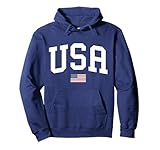 USA Hoodie Women Men Unisex Patriotic American Flag July 4th Pullover Hoodie