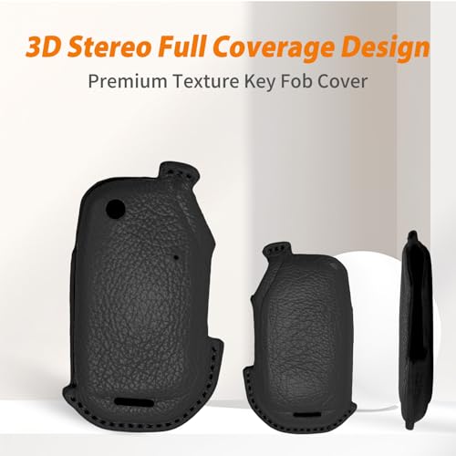 Coque de clé Kia en cuir de chèvre jaune pour Sorento Sportage Ceed Niro - 6