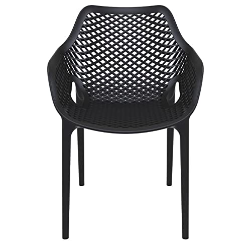 Compamia Air Xl Outdoor Patio Dining Arm Chair In Black (Set Of 2) #TOP2