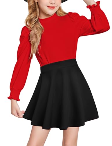 Arshiner Mädchen Kleidung Set Langarm Freizeit Outfits Rot...