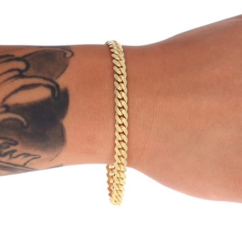 Nuragold 18k Real Yellow Gold Solid Miami Cuban Link 6mm Chain Bracelet (7"-9") Italian Jewelry for Men2