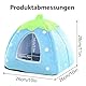 KOMUNJ Kleintier-Winterhaus, multifunktionales Warmes Bett, Winter Gemütliches Kleintierbetten, Für Zwergkaninchen, Chinchilla, Hamster, S, Blau