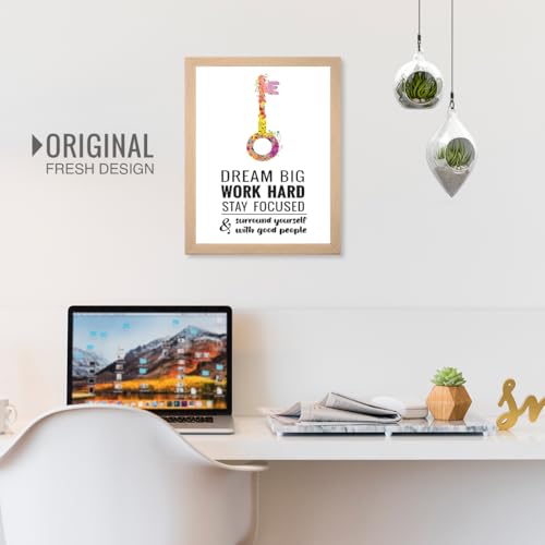 Image of Chaka Chaundh Motivational inmotivational inspirational quotes frame (DREAM BIG WORK HARD STAY FOCUSED - White)