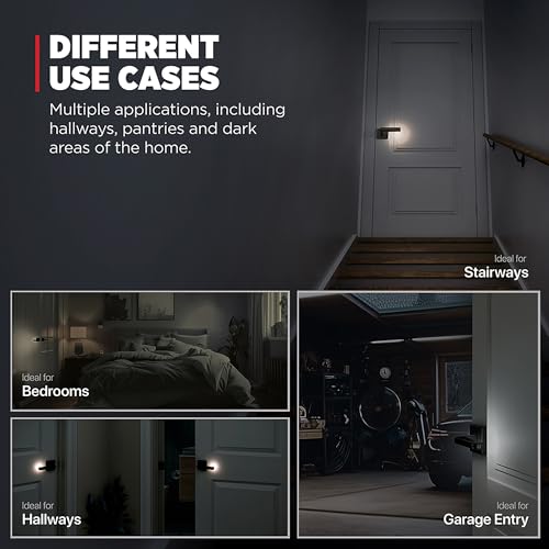 Image of Kwikset Halifax LED Motion Activated Light Up Door Handle Reversible Lever & Cartridge, Matte Black, with Microban Protection