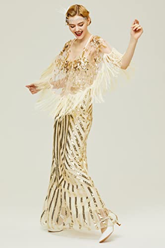 BABEYOND Shawl Wrap for Women - Evening Cape for Prom Party Sequin Beaded Shawl3