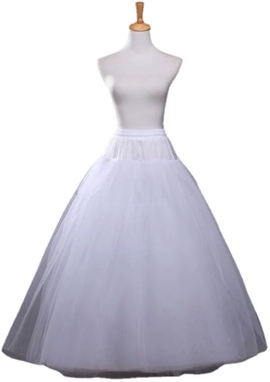 Women's A-line 4-layer skirt Hoopless Petticoat Crinoline Underskirt White for wedding dress bride's ball dress - Image 2