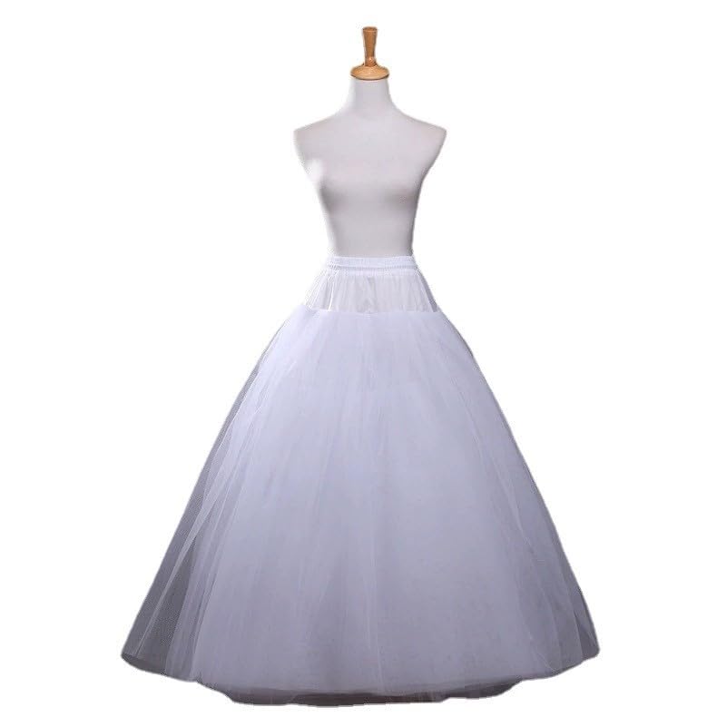 Women's A-line 4-layer skirt Hoopless Petticoat Crinoline Underskirt White for wedding dress bride's ball dress2