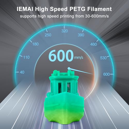 Image of IEMAI Translucent PETG Filament 1.75mm 5kg Bundle, Dual Color Gradient 3D Printer Filament 1kg Spool 5 Rolls, Blue-Purple+Pink-Yellow+Blue-White+Yellow-Green+Indigo-White
