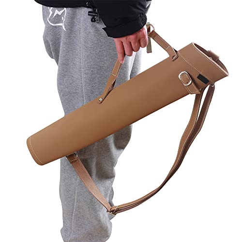 Sopoger Archery Quiver,Leather Shoulder Back Arrow Quivers,Retro Waist Hip Arrow Bags,Dual Use With Large Pouch,Adjustable Belt For Outdoor Hunting & Target Practicing (Brown) #TOP6