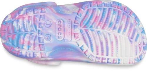 Crocs Kids' Classic Marbled Tie Dye Clog, White/Pink, 5 Us Unisex Big #TOP2
