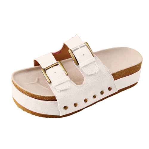 Sandales confortables à semelle épaisse pour femme avec design à boucle