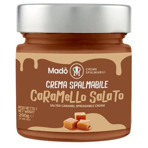 MADÒ Crema Spalmabile al Caramello Salato Artigianale - 100% MADE IN ITALY Vasetto da 200g - Creme Spalmabili per Panini ,Dolci, Colazioni, Prodotti da Pasticceria