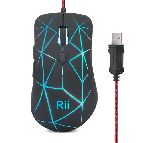 Rii Gaming Maus, Gaming Mouse Optical mit 6 Tasten, Computer Maus...