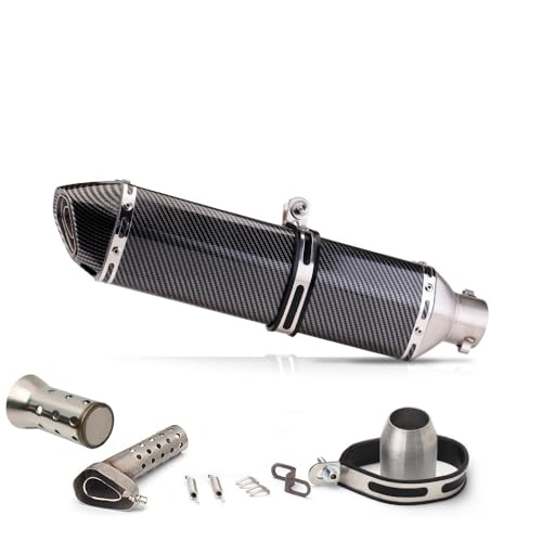 Willthinleye バイクサイレンサー スリップオンマフラー 51mm 汎用 オートバイ 全長47CM ブラック