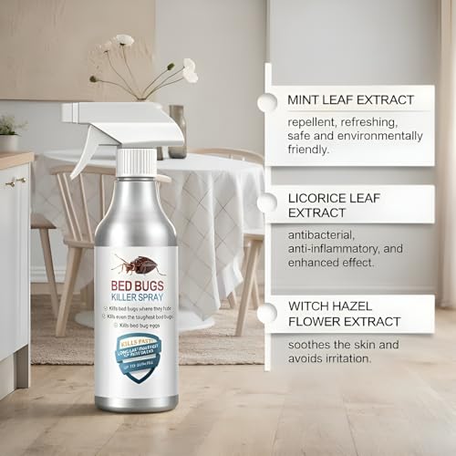 Image of Bed Bug killer Spray- Natural, Herbal Bed Bugs Spray for Long Lasting Protection, Instant Action | Non-Toxic Indoor Cleaning Solution for Mattresses, Carpet, Pillow, Sofha, Blanket, Curtains, 200ML