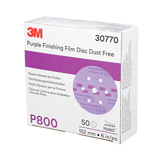 Image of 3M 30770 Hookit Purple 6 inch P800 Grit Dust-Free Finishing Film Disc