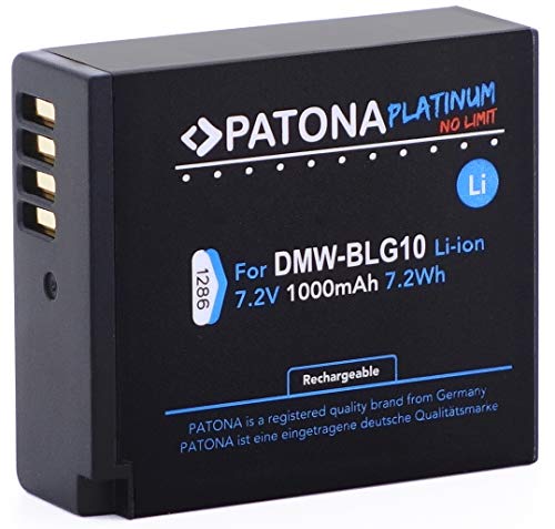 PATONA Platinum Akku DMW-BLG10-E DMW-BLE9 BP-DC15-E (1000mAh) Infochip, Intelligentes Akkusystem - Kompatibel mit Panasonic Lumix DC G110 GX9 TZ202 TZ202D TZ91 DMC TZ101 TZ81 GF6 GX7 GX80 LX100 S6