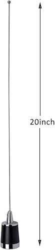 Miniatura 3 de HYS Antenas amateur Antena de doble banda NMO de 20 pulgadas VHF 144/UHF 430MHz NMO L Montaje en forma de L Soporte de antena móvil W/13 pies RG58