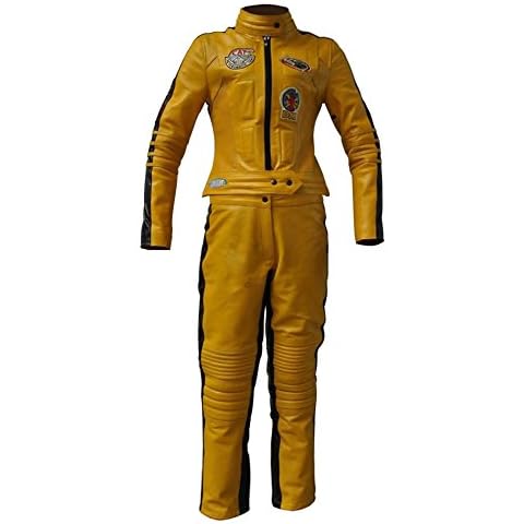 Classyak Women's Fashion Uma Real Leather Costume Suit Yellow X-Large Cover