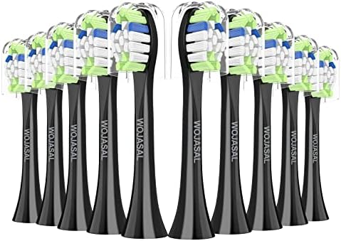 WOJASAL Reeplacement Brush Heads Compatible with Philips Sonicare Head Snap On Toothbrush, Electric Toothbrush Replacement Heads for Phillips Sonic Tooth Brush Handles, 10 Pack, Black