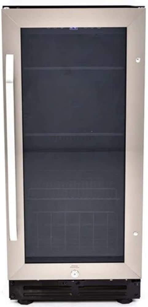 Refrigerador de bebidas Avanti BCA3115S3S con puerta de vidrio, capacidad para 72 latas, con cerradura para cerveza, refrescos, agua y vino, con temperatura digital, 3.1 pies cúbicos, color negro