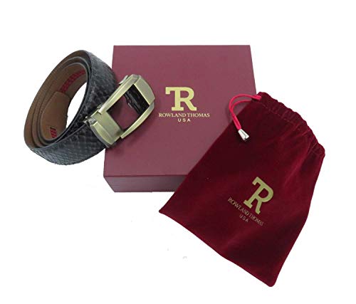 Nexbelt Rowland Thomas Serpent Black Taupe Buckle Leather Dress Belt2