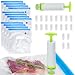 Produktbild NAROSEBE 12 Stück Vakuumbeutel Lebensmittel Set Sous Vide Beutel mit Pumpe Wiederverwendbare Vacuum Bags Vakuumierbeutel Essen Zippbeutel Gefrierbeutel Vakuum Frischhaltebeutel Organizer 29.5*33.7cm