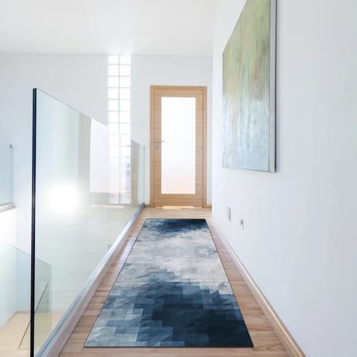 Alfombra larga de cocina y pasillo transitable con diseño abstracto lavable 6