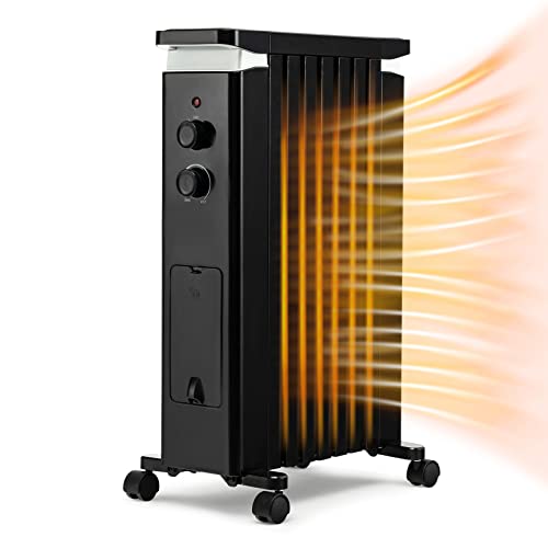 Amazon.com: PETSITE Oil-Filled Radiator Heater, 1500W Electric Space Heater  with 3 Heat Settings u0026 Thermostat, Overheat u0026 Tip-Over Protection, Hanging  Rack u0026 Humidification Box for Home, Bedroom, Indoor Use : Home u0026 Kitchen