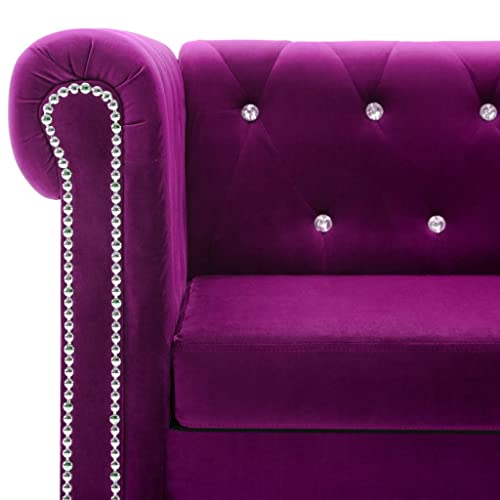 VidaXL Divano Chesterfield a L in Velluto Viola