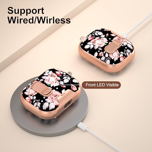 Image of for Apple AirPods Pro 3 Case 2025 with Safety Lock & Foldable Phone Stand | Double Drop Protection,Two-Piece Design, Airpod Pro 3 Case with Keychain & Cleaner Kit, Support Wireless Charging, Rose