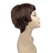 Ty.Hermenlisa 100% Real Virgin Remy Human Hair Wigs for Black Women Natural Color Wavy Short Bobs Hairpieces with Elastic Strap, 66g, Copper Brown