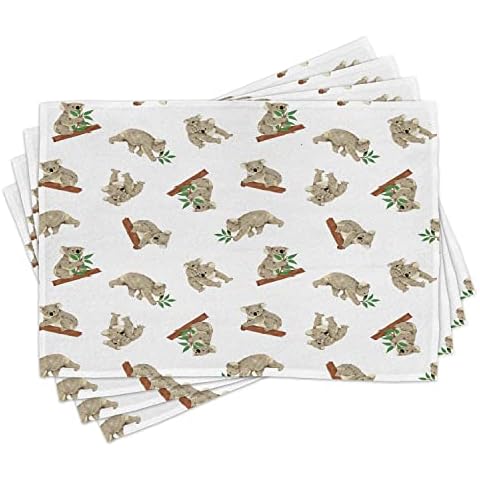 ABAKUHAUS Tropical Animals Placemats Set of 4 Cover