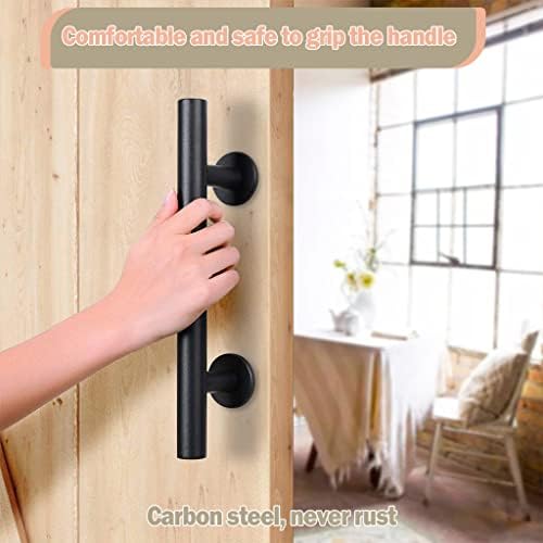 vocheer Sliding Door Handle, Heavy Duty Barn Door Handle Stainless Pull Hardware Set Hardware Handle for Closet Home Black Door Handles