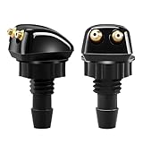 CCHRN 2 PCS Front Windshield Washer Nozzles, Car Wiper Sprayer Nozzle Straight Column Jet with Double Holes, Universal Windscreen Water Spout Sprayer Replacement for Most Cars