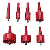 Zhongtou 7 Stück Lochsäge Set 16mm,20mm,22mm,32mm,35mm,40mm,50mm M42 HSS Bimetall Holzbohrer Set Lochbohrer für Holz,Kunststoffplatte,Trockenbau,Pvc,hohlwanddosen,Aluminium und Schreibtisch