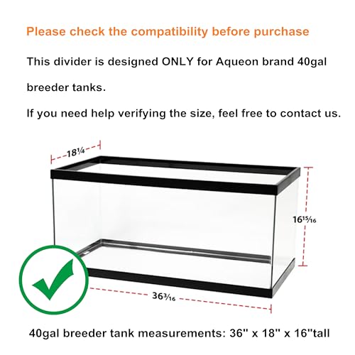 Image of Acrylic Aquarium Divider Kit 5.5 /10 / 20L / 20H / 29 / 40B / 55 /75 / 125gal Fish Tank with Suction Cups