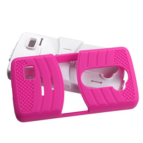 MyBat Carrying Case for LG C40 (Leon)/H320 - Retail Packaging - White/Hot Pink Wave