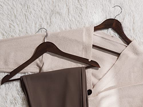 StorageWorks Wooden Hangers 20 Pack, Wood Coat Hanger for Coats, Shirts, Jackets, Pants, Suits, Walnut Color