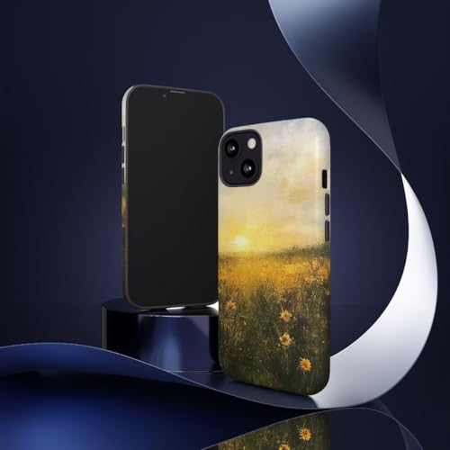 Coque iPhone 13 Sunset Field mate finie les traces et rayures