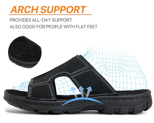 Image of JOUSEN Men's Sandals Outdoor Open Toe Water Beach Sandal Leather Sport Sandal