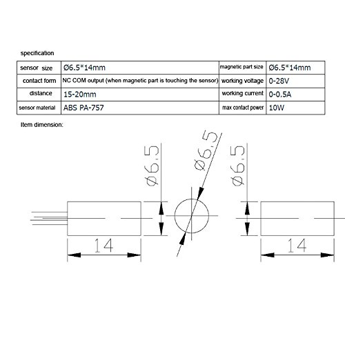 5 Sets of Magnetic Contact Reed Switches Security Alarm Contacts for Doors Windows