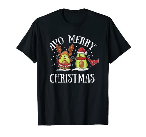 Avo Merry Christmas Aguacates Divertidos Veganos Navidad Hombres Mujeres Regalo Camiseta
