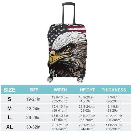 US Army Cool American Flag Eagle Printed Luggage Cover Protector, Fits 18-32 Inch Luggage2