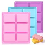 3er-Set Silikon-Seifenformen, 6-fach Silikonformen, rechteckige Silikonformen – geeignet für...