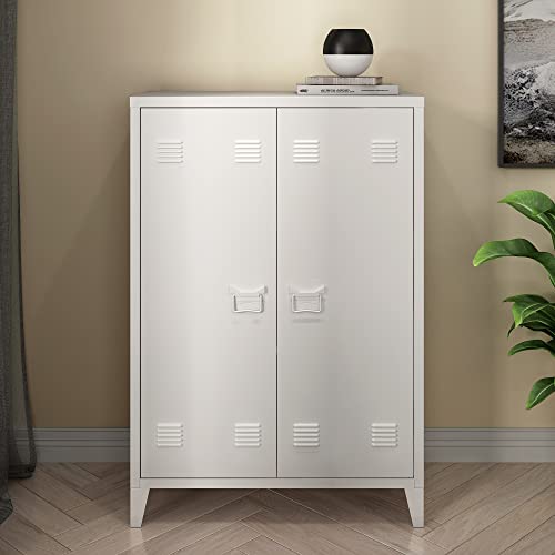 [en.casa] Metallschrank Oripää Wohnzimmerschrank 110 x 75 x 33 cm Aktenschrank Werkstattschrank...