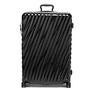 TUMI - 19 graden verlengde reis uitbreidbare 4-wielige verpakking koffer - Hard Side koffer met spinner wielen - Ruime internationale reisbagage met veilige opslag, Zwart, Eén maat, 19 graden
