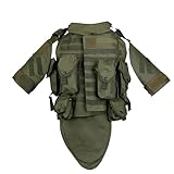 GYATSOCYG OTA Full Body Tactical Vest for Airsoft & Paintball, Adjustable Protective Gear with Detachable Neck, Shoulder, and Groin Guards, Heavy Duty 600D Training Vest (Green)